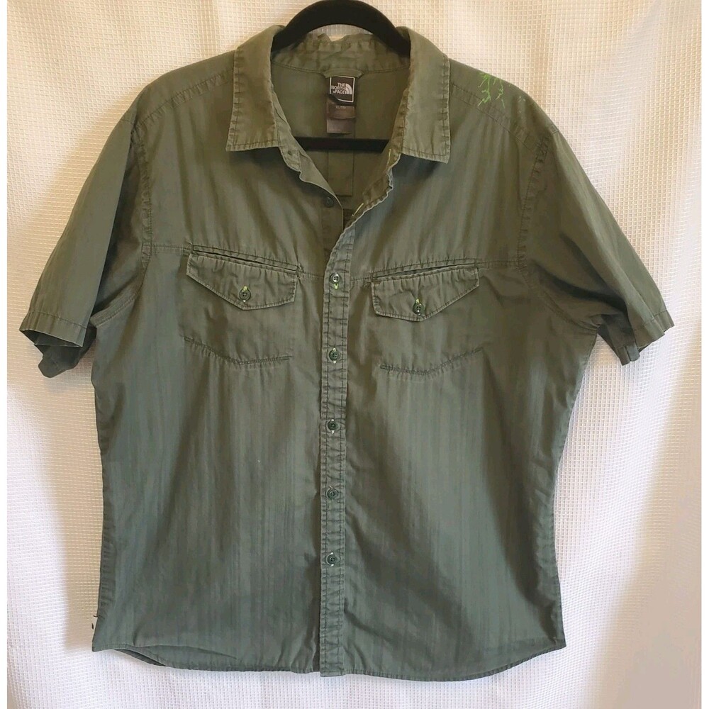 The North Face Mens XL Short Sleeve Button Down T Shirt Gorp Street Outdoor